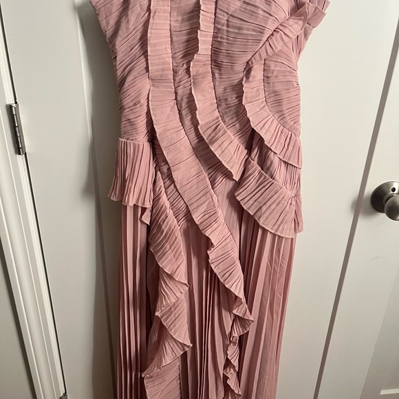 Chic One-Shoulder Pink Ruffle Dress - Picture 8 of 8